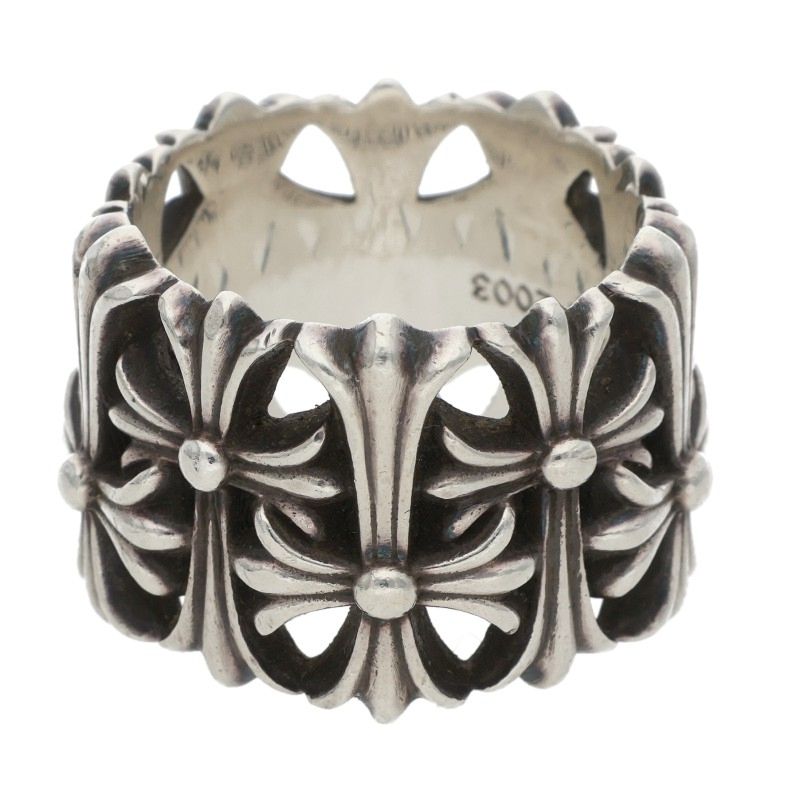 Chrome Hearts CEMETERY Cross Silver Ring Size JP 15