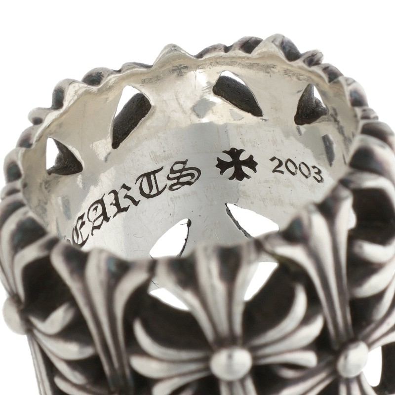 Chrome Hearts CEMETERY Cross Silver Ring Size JP 15