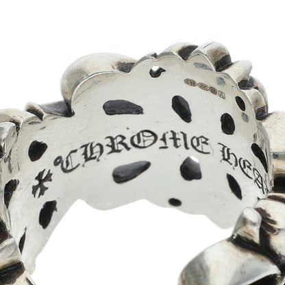 Chrome Hearts Double Floral Cross Silver Ring Size JP 23.5