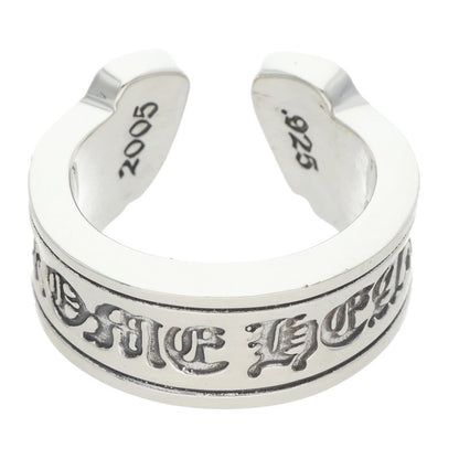 Chrome Hearts LG Scroll Label Silver Ring Size ONE SIZE