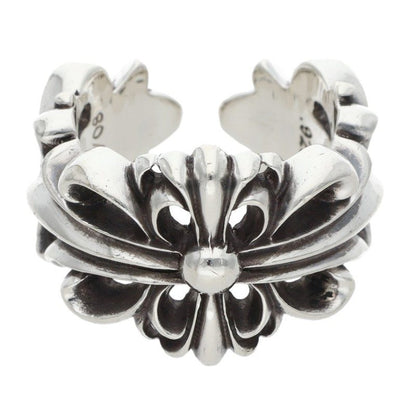 Chrome Hearts DBL FLRL CRS Silver Ring Size ONE SIZE