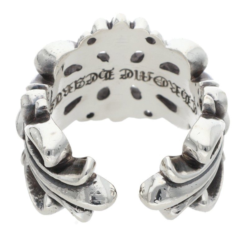 Chrome Hearts DBL FLRL CRS Silver Ring Size ONE SIZE