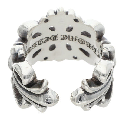 Chrome Hearts DBL FLRL CRS Silver Ring Size ONE SIZE