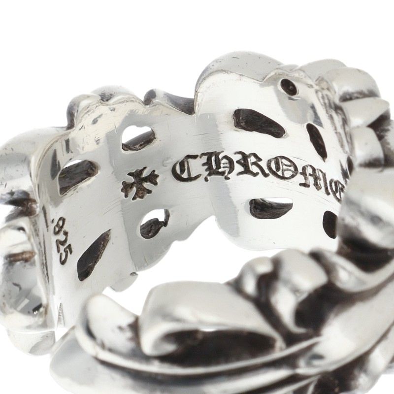Chrome Hearts DBL FLRL CRS Silver Ring Size ONE SIZE