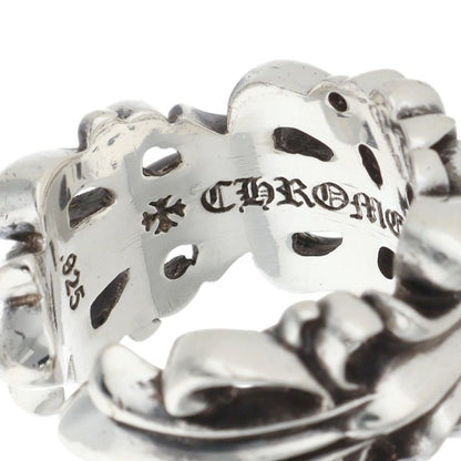 Chrome Hearts DBL FLRL CRS Silver Ring Size ONE SIZE