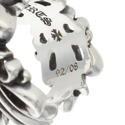 Chrome Hearts DBL FLRL CRS Silver Ring Size ONE SIZE
