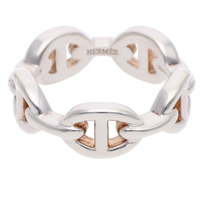 HERMES Chaine d'Ancre Enchainee PM Silver Ring Size 51