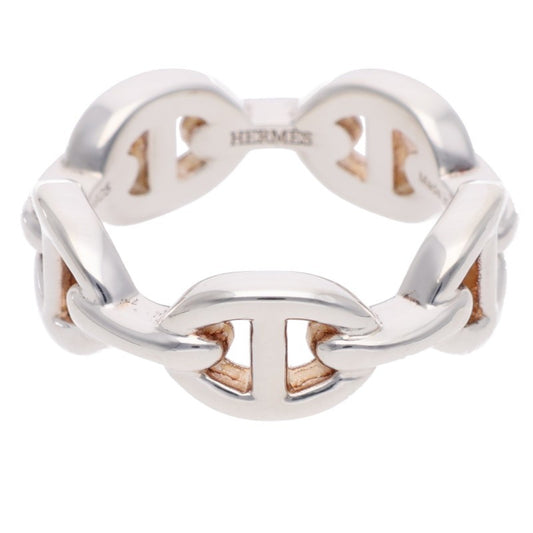 HERMES Chaine d'Ancre Enchainee PM Silver Ring Size 51