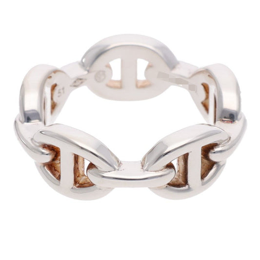 HERMES Chaine d'Ancre Enchainee PM Silver Ring Size 51