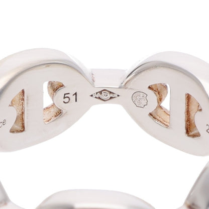 HERMES Chaine d'Ancre Enchainee PM Silver Ring Size 51