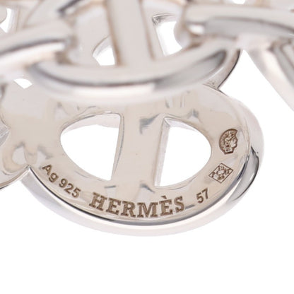 HERMES Chaine d'Ancre Enchainee GM Silver Ring Size 57