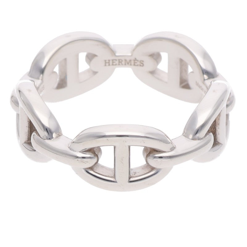 HERMES Chaine d'Ancre Enchainee PM Silver Ring Size 57