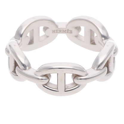HERMES Chaine d'Ancre Enchainee PM Silver Ring Size 57