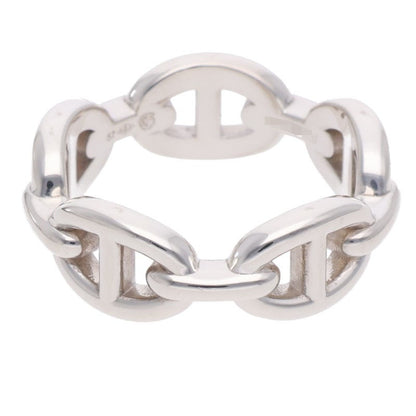 HERMES Chaine d'Ancre Enchainee PM Silver Ring Size 57