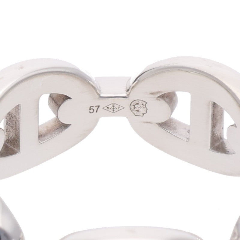 HERMES Chaine d'Ancre Enchainee PM Silver Ring Size 57