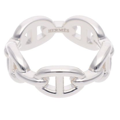 HERMES Chaine d'Ancre Enchainee PM Silver Ring Size 54