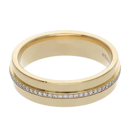 TIFFANY&Co. Tiffany T K18YG Wide Diamond Ring Size JP 15