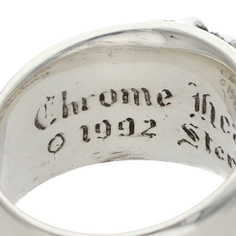 Chrome Hearts FLRL CRS Sterling Silver Ring Size JP 15