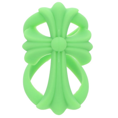 Chrome Hearts Infinity CH Cross Rubber Ring Green Size JP 16