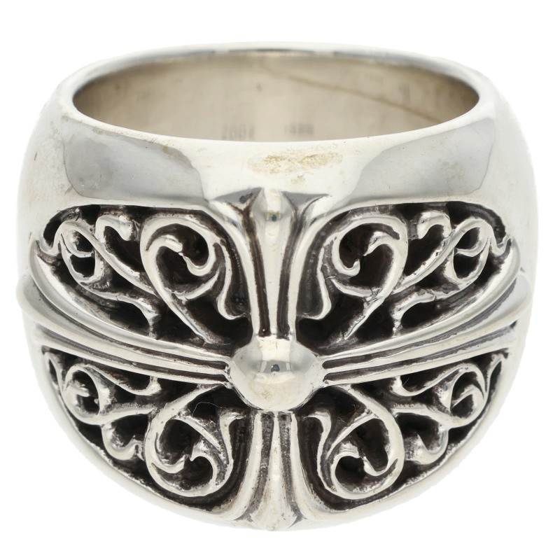 Chrome Hearts Classic Oval Cross Silver Ring Size JP 29