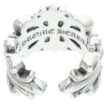 Chrome Hearts DBL FLRL CRS Double Ring 925 Size JP 13.5