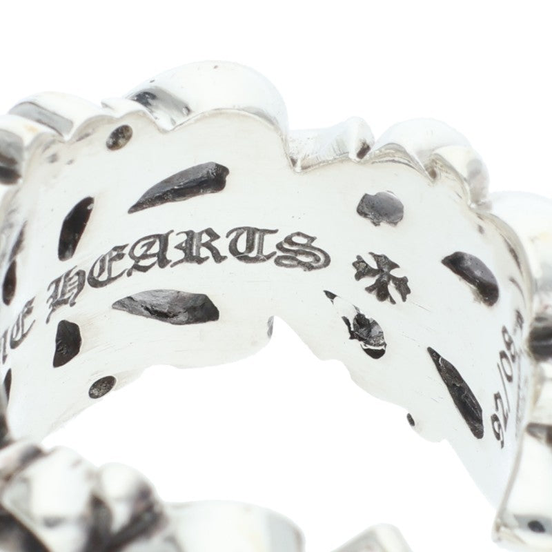 Chrome Hearts DBL FLRL CRS Double Ring 925 Size JP 13.5