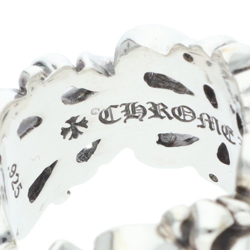 Chrome Hearts DBL FLRL CRS Double Ring 925 Size JP 13.5