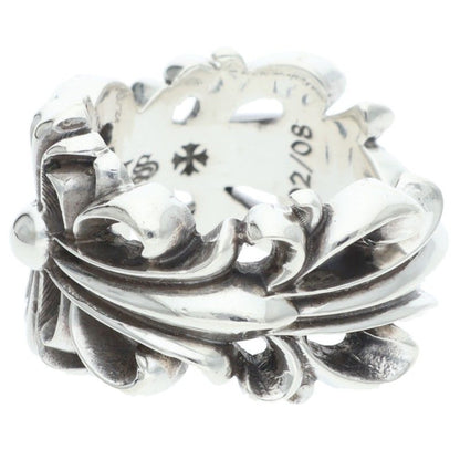 Chrome Hearts DBL FLRL CRS Double Ring 925 Size JP 13.5