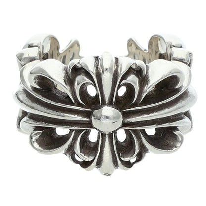 Chrome Hearts DBL FLRL CRS Silver Ring Size JP 13.5