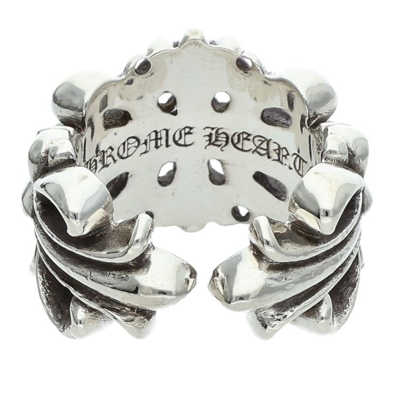 Chrome Hearts DBL FLRL CRS Silver Ring Size JP 13.5