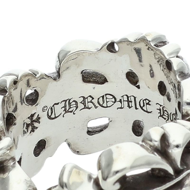 Chrome Hearts DBL FLRL CRS Silver Ring Size JP 13.5