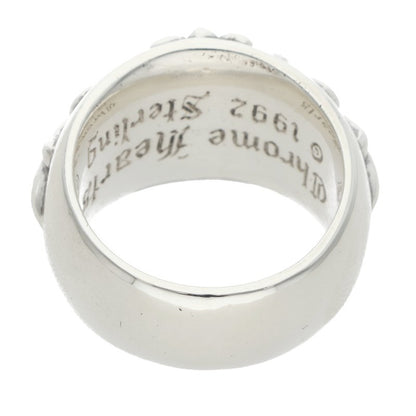 Chrome Hearts FLRL CRS Floral Cross Silver Ring Size JP 18