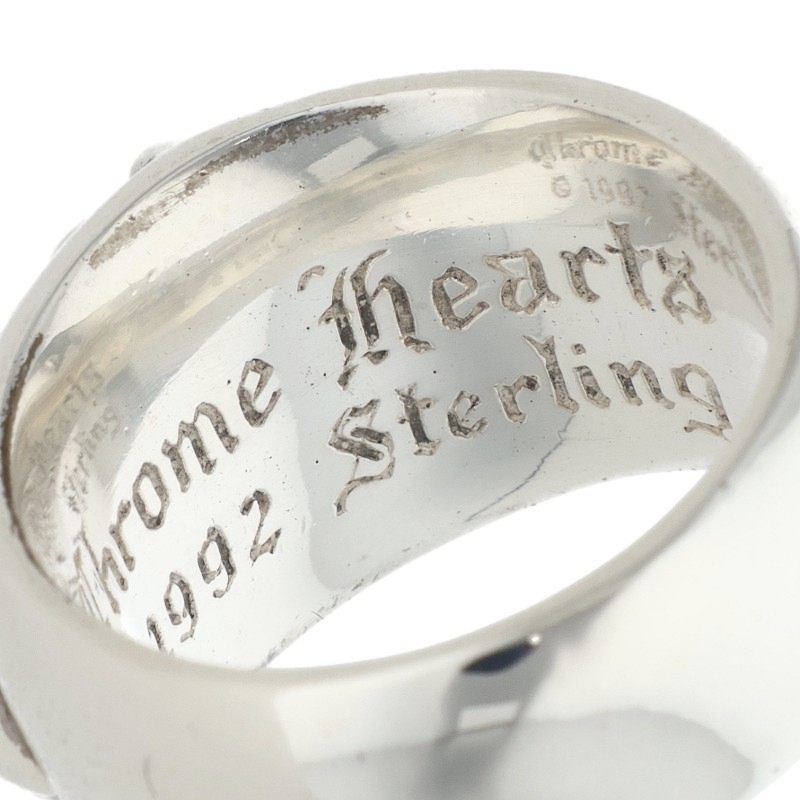 Chrome Hearts FLRL CRS Floral Cross Silver Ring Size JP 18
