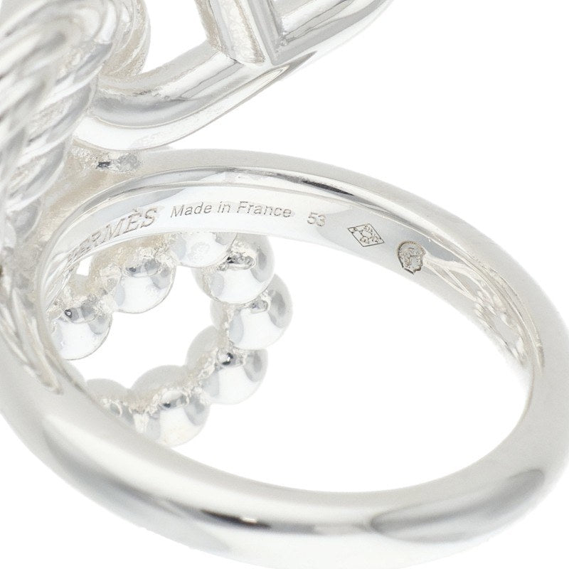 HERMES Chaine d'Ancre Alea II Silver Ring Size JP 13