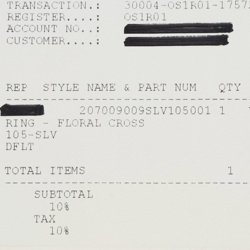 Chrome Hearts FLRL CRS Floral Sterling Silver Ring Size JP 22