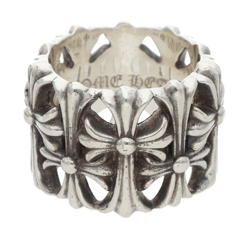 Chrome Hearts 925 Silver Cemetery Cross Ring Size JP 25