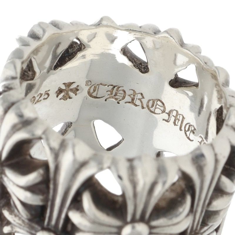 Chrome Hearts 925 Silver Cemetery Cross Ring Size JP 25