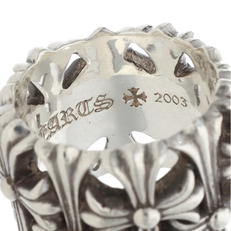 Chrome Hearts 925 Silver Cemetery Cross Ring Size JP 25