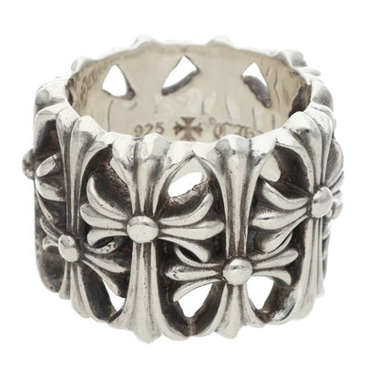 Chrome Hearts 925 Silver Cemetery Cross Ring Size JP 25
