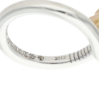 Chrome Hearts NAIL CRSBALL W GLD 22K Gold Ring Size JP 19