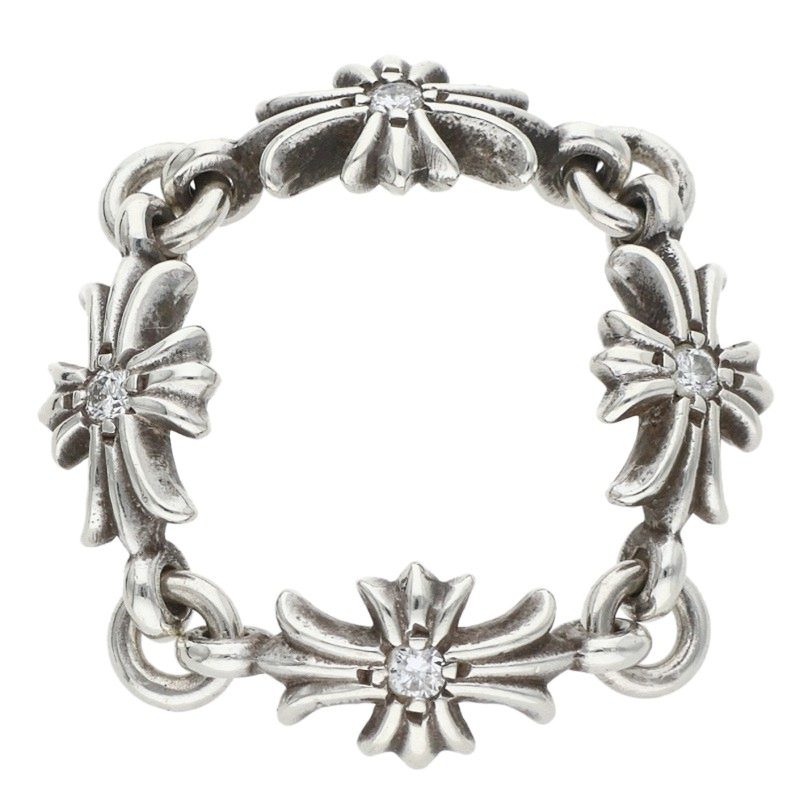 Chrome Hearts TNY E CH PLS DIA Silver Ring Size JP 10.5