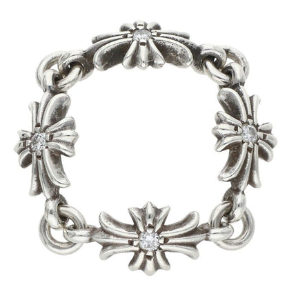 Chrome Hearts TNY E CH PLS DIA Silver Ring Size JP 10.5
