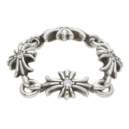 Chrome Hearts TNY E CH PLS DIA Silver Ring Size JP 10.5