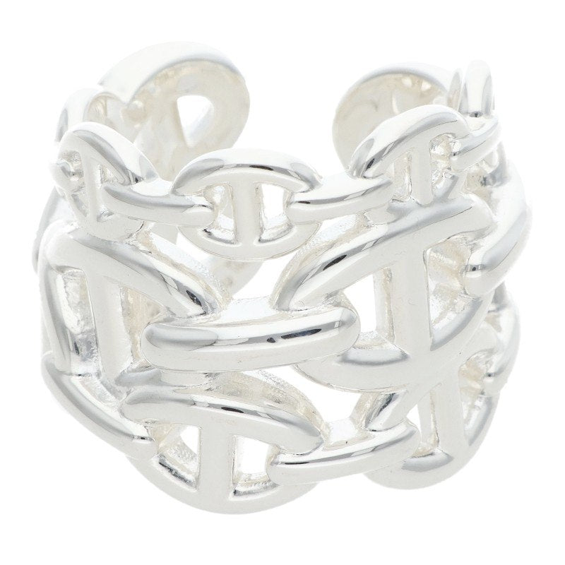 HERMES Chaine d'Ancre Enchainee GM Silver Ring Size JP 12