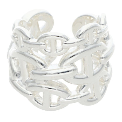 HERMES Chaine d'Ancre Enchainee GM Silver Ring Size JP 12