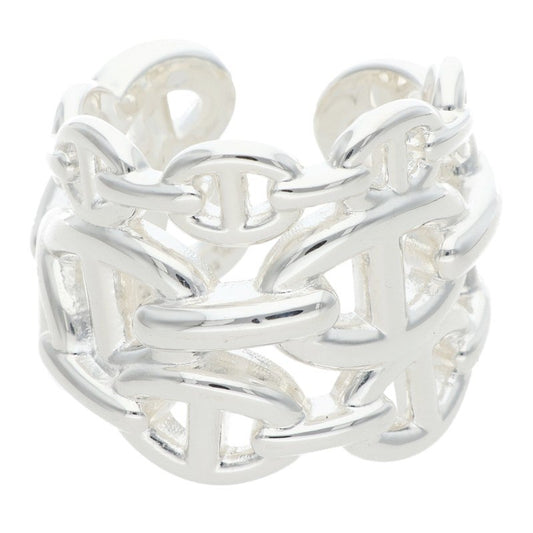 HERMES Chaine d'Ancre Enchainee GM Silver Ring Size JP 12