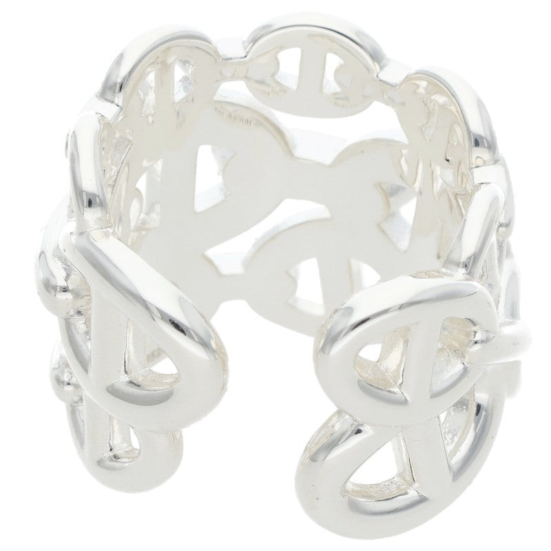 HERMES Chaine d'Ancre Enchainee GM Silver Ring Size JP 12