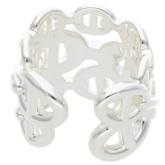 HERMES Chaine d'Ancre Enchainee GM Silver Ring Size JP 12