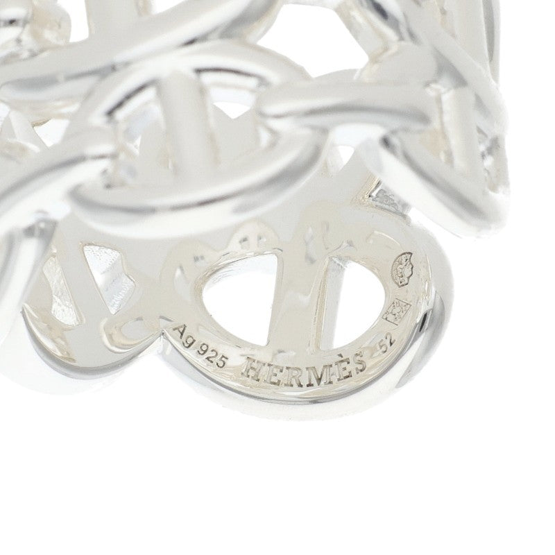 HERMES Chaine d'Ancre Enchainee GM Silver Ring Size JP 12