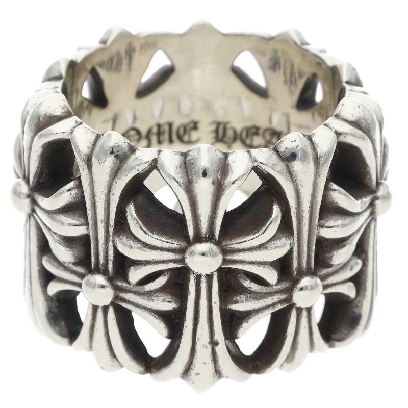 Chrome Hearts CEMETERY Cross Silver Ring Size JP 26